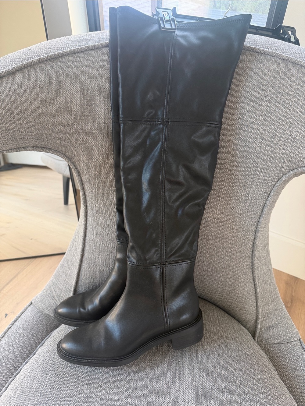 Zara Classic Black Tall Women's Riding Boots size 39